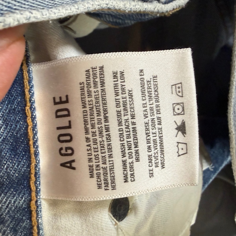 AGOLDE 90s Pinch Waist High Rise Straight Leg Jeans Light Wash Size 32 A127-1141 - Picture 3 of 10